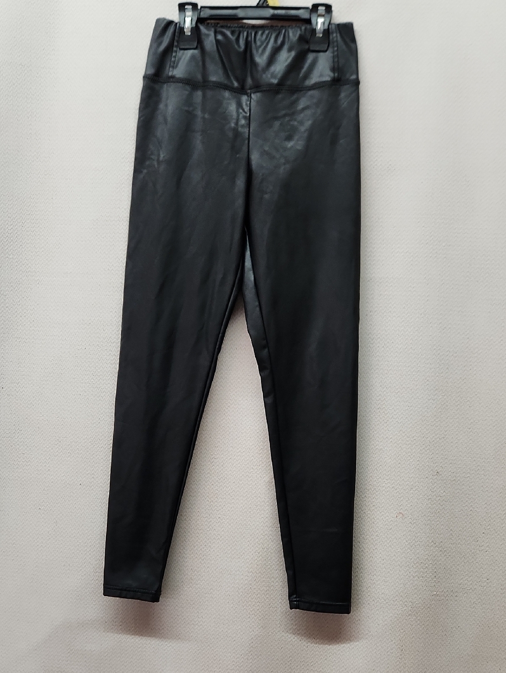 Black Faux Leather Leggings - Women